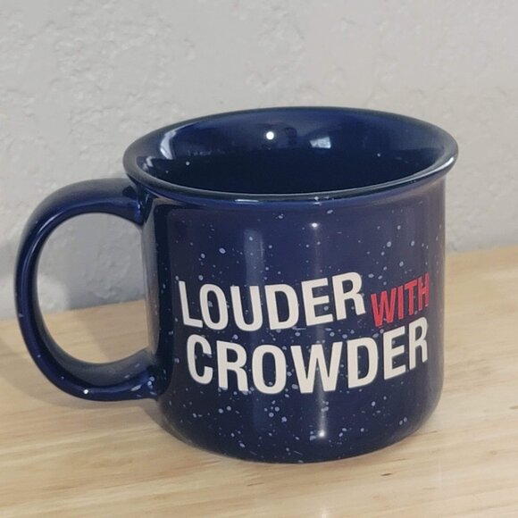 Louder With Crowder Ceramic Coffee Mug - Mug Club Speckled Blue Etched Retired - Picture 1 of 4